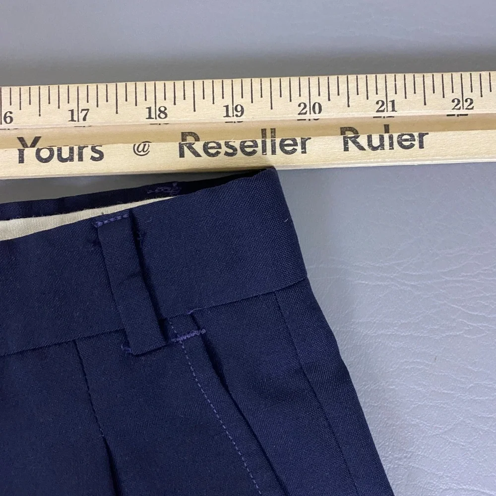 Vintage Springfield Wool Dress Pants Men's Size 42 Navy Blue Pleated Made in USA